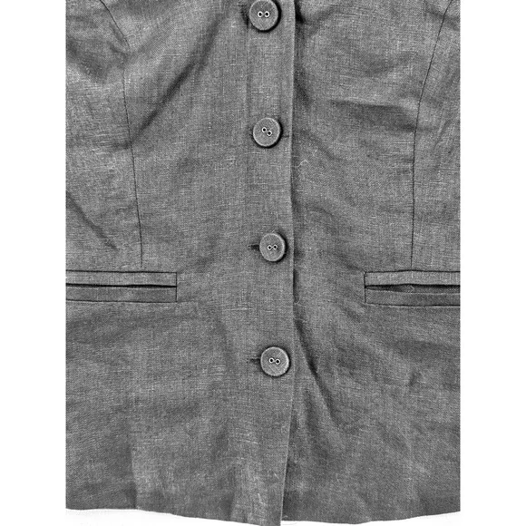 Reformation Tate Linen Halter Top Black Button Front Size 4 NWT - Picture 7 of 16